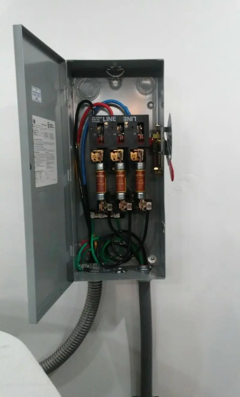 Three-phase disconnect switch installed for Electrical Wiring & Rewiring in Bel Air